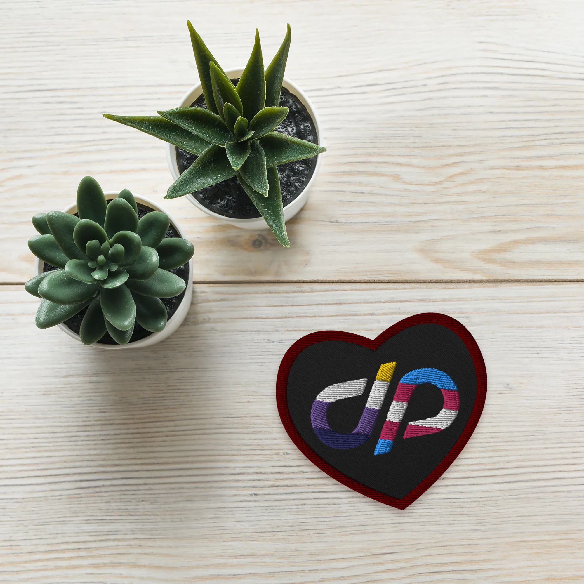 Embroidered patches with Pronouns Page logo