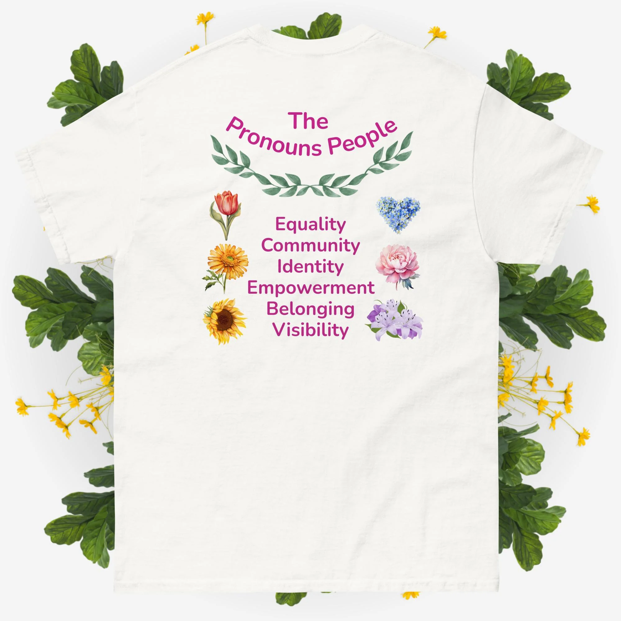 Natural Pride collection "The Pronouns People" rainbow tee - Image 4