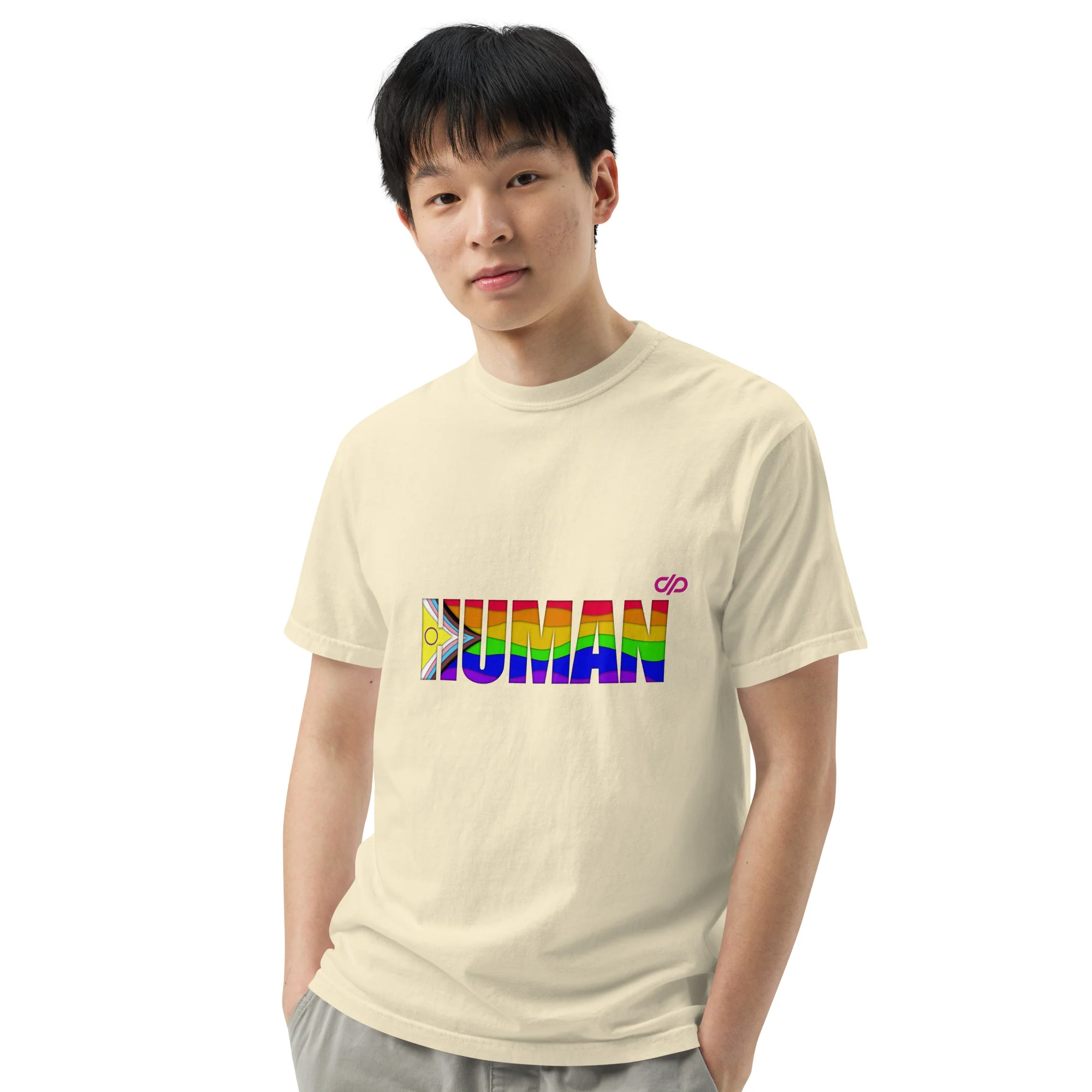 Pride Flag HUMAN tshirt - Image 7