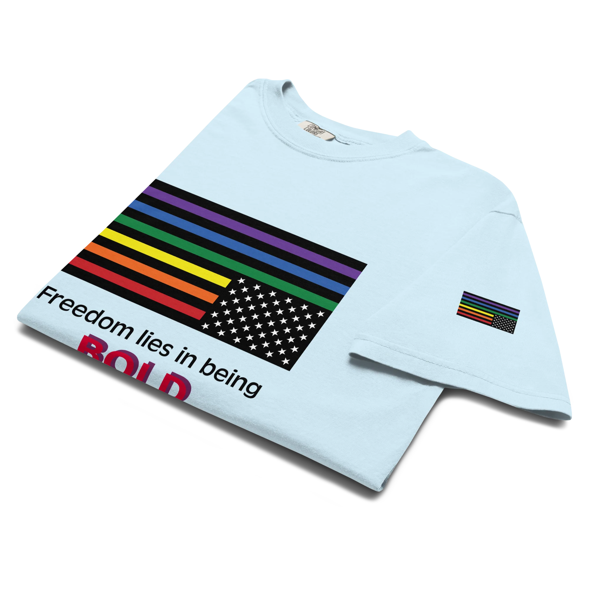 Pride protest flag tee (bright color variant) - Image 3