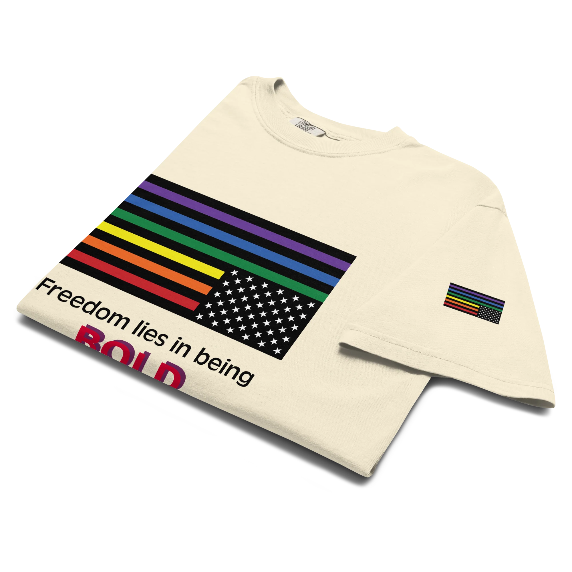 Pride protest flag tee (bright color variant) - Image 4