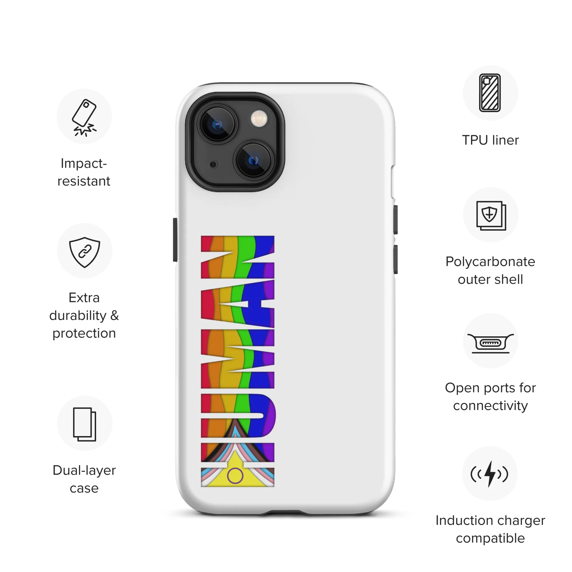 Tough HUMAN Pride Case for iPhone® - Image 10