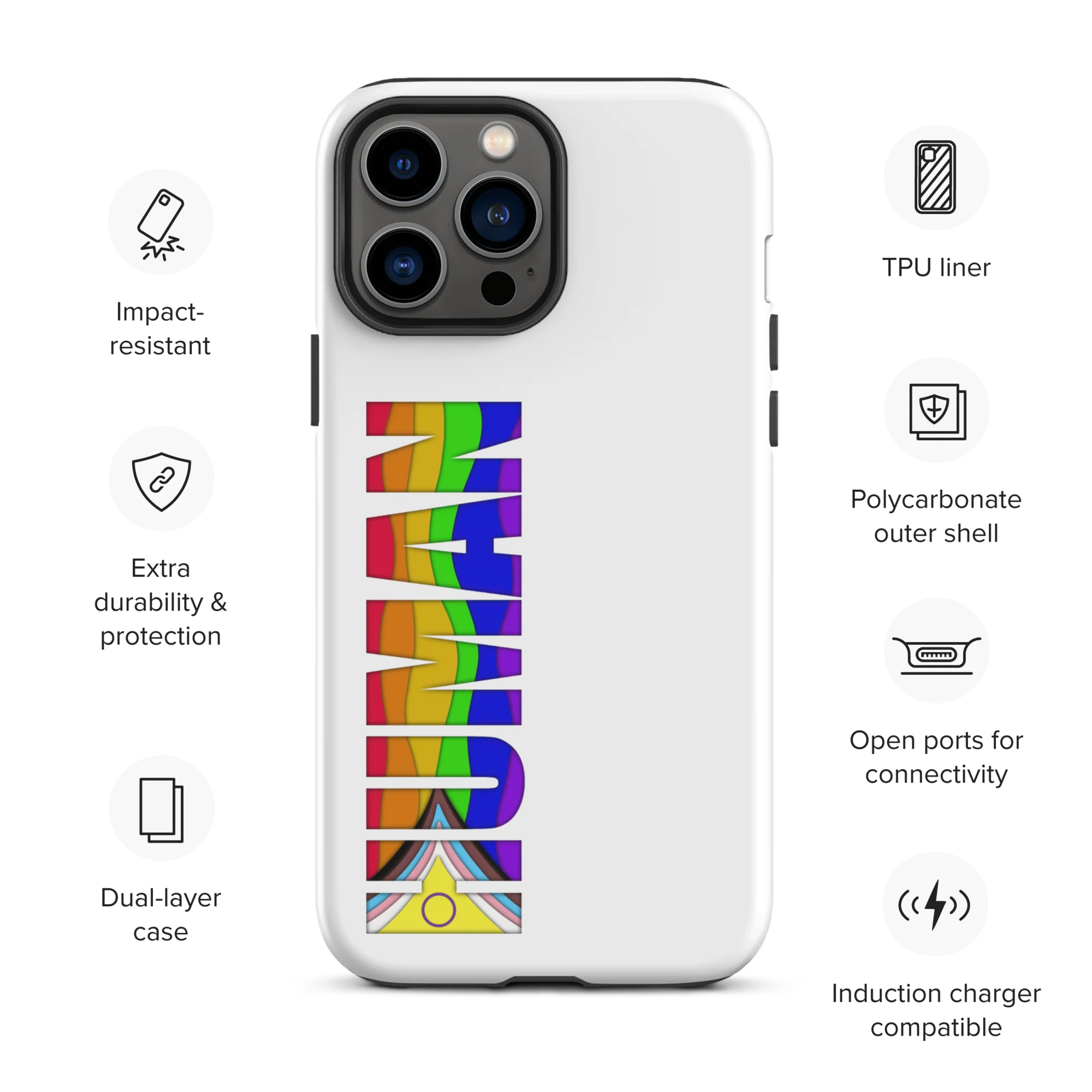 Tough HUMAN Pride Case for iPhone® - Image 12