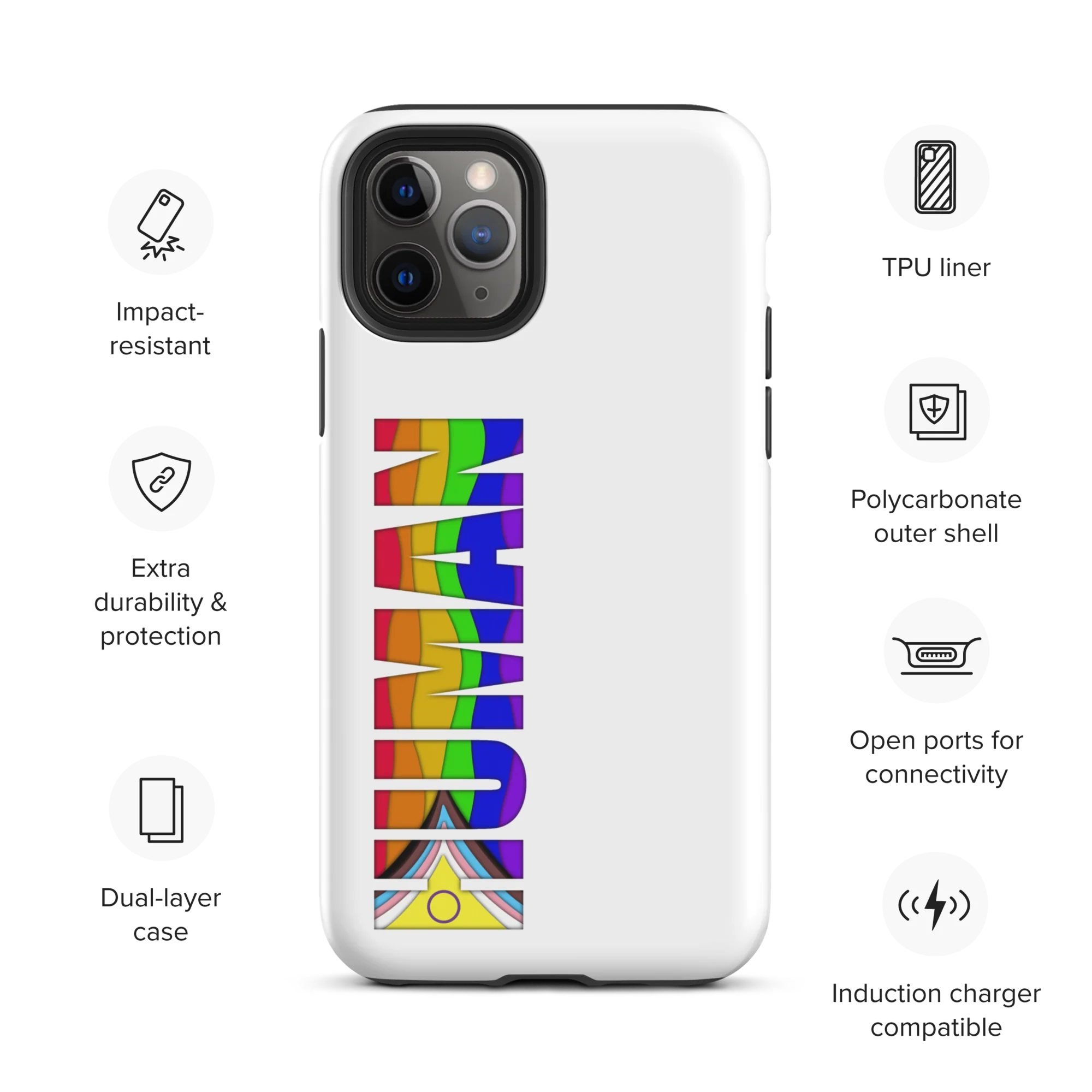 Tough HUMAN Pride Case for iPhone® - Image 3