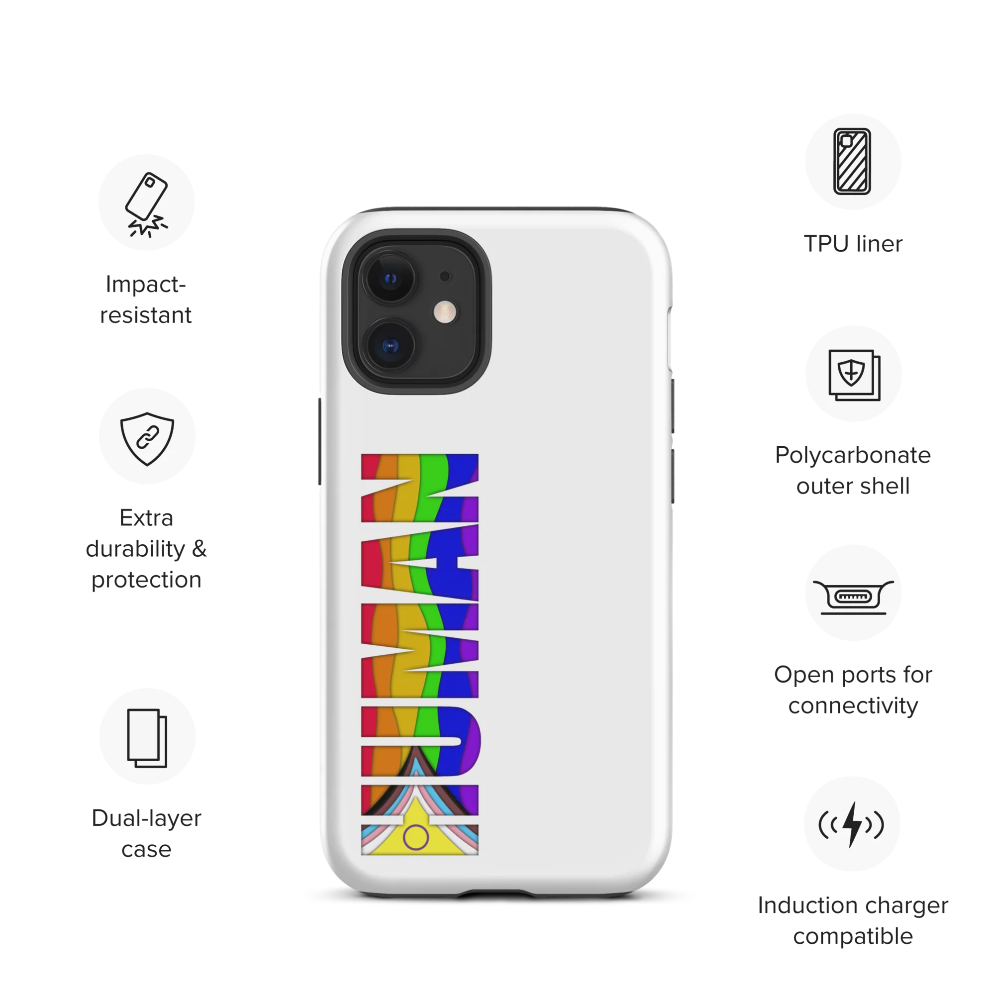 Tough HUMAN Pride Case for iPhone® - Image 5
