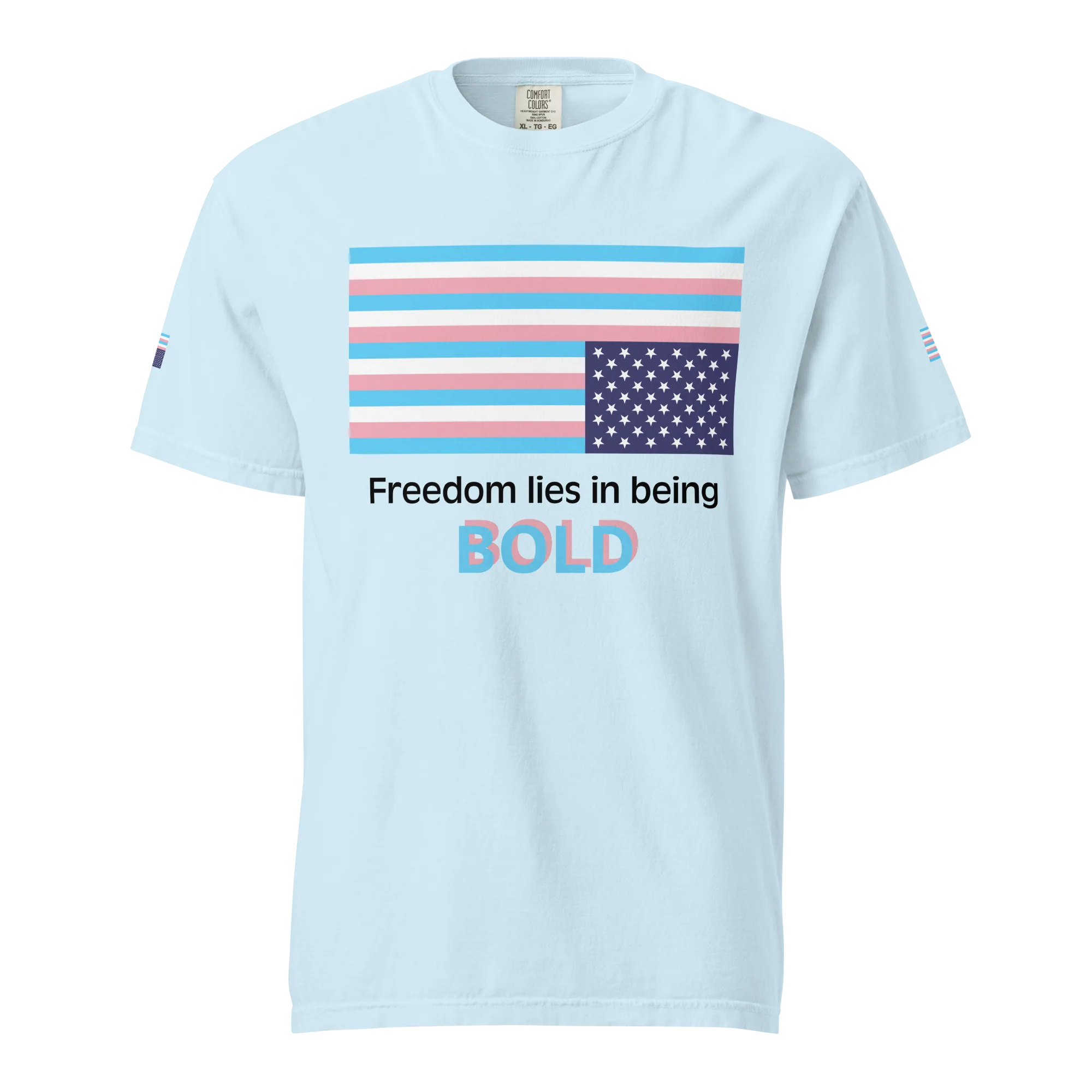 Trans protest flag tee (bright color variant) - Image 3