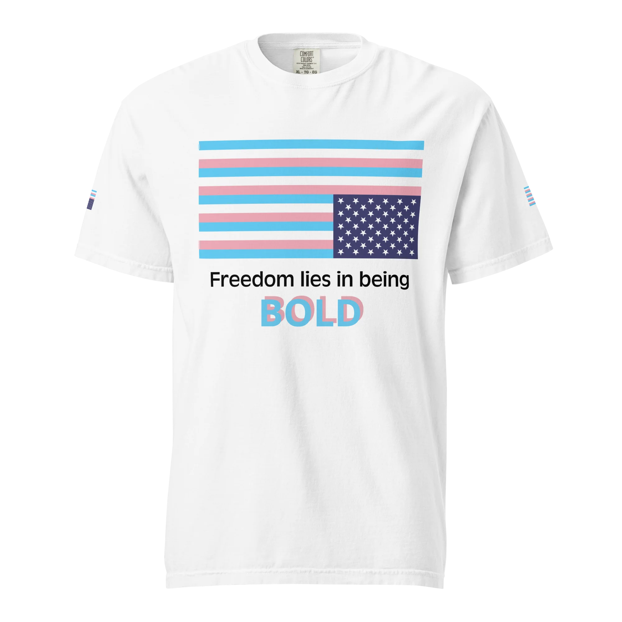 Trans protest flag tee (bright color variant) - Image 5