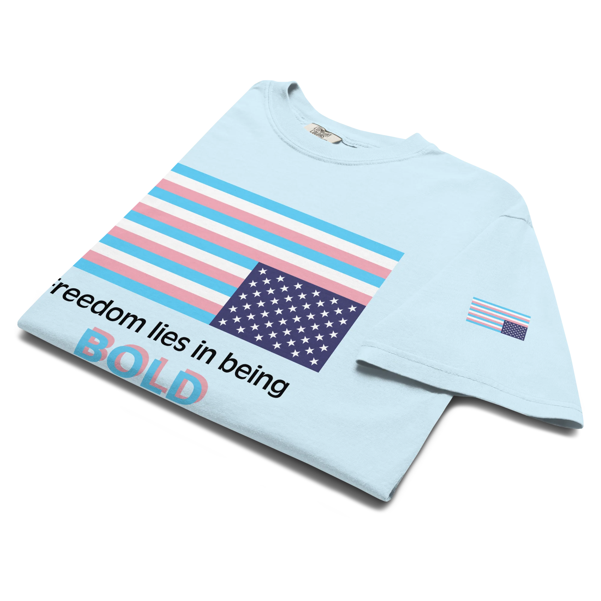 Trans protest flag tee (bright color variant) - Image 7