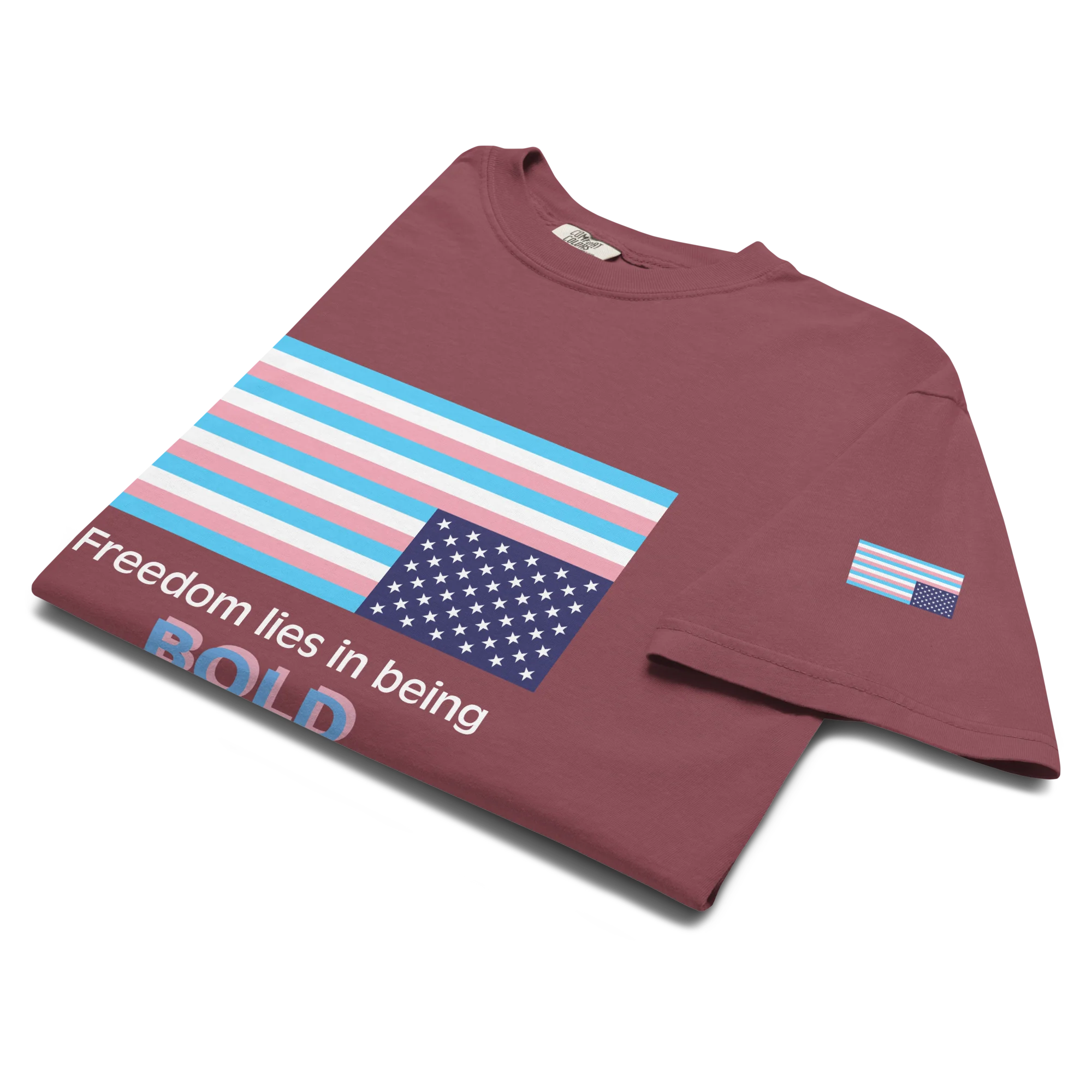 Trans protest flag tee (dark color variant) - Image 4
