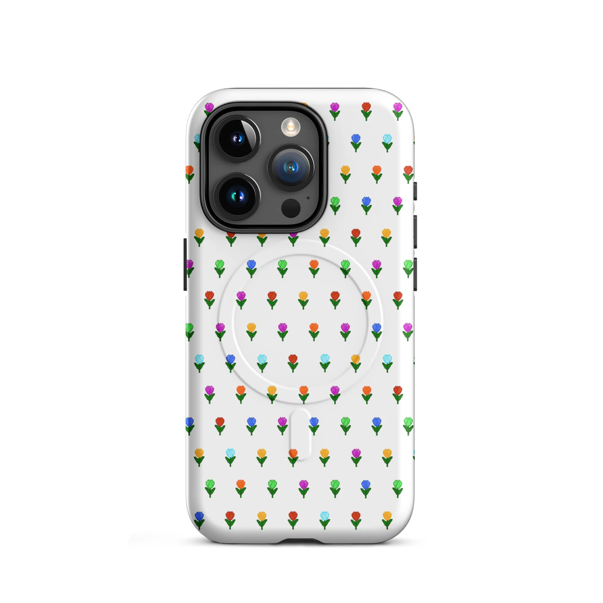Tulip pixel dot MagSafe® tough case for iPhone® - Image 3