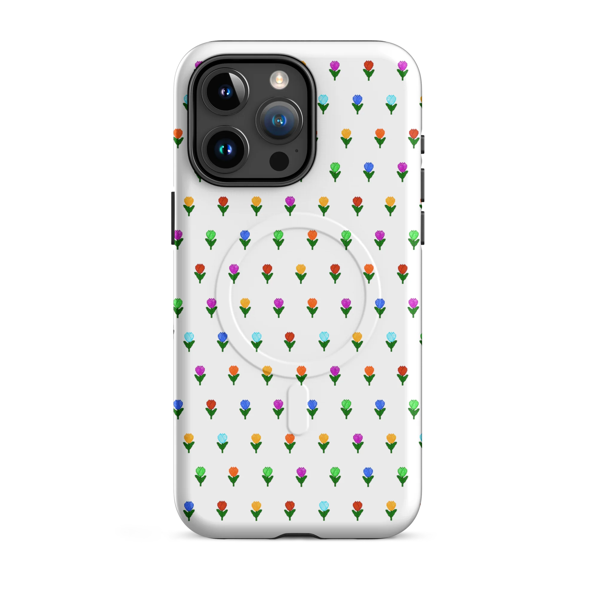 Tulip pixel dot MagSafe® tough case for iPhone® - Image 4